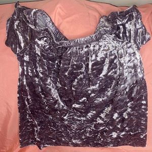 Purple velvet off shoulder top